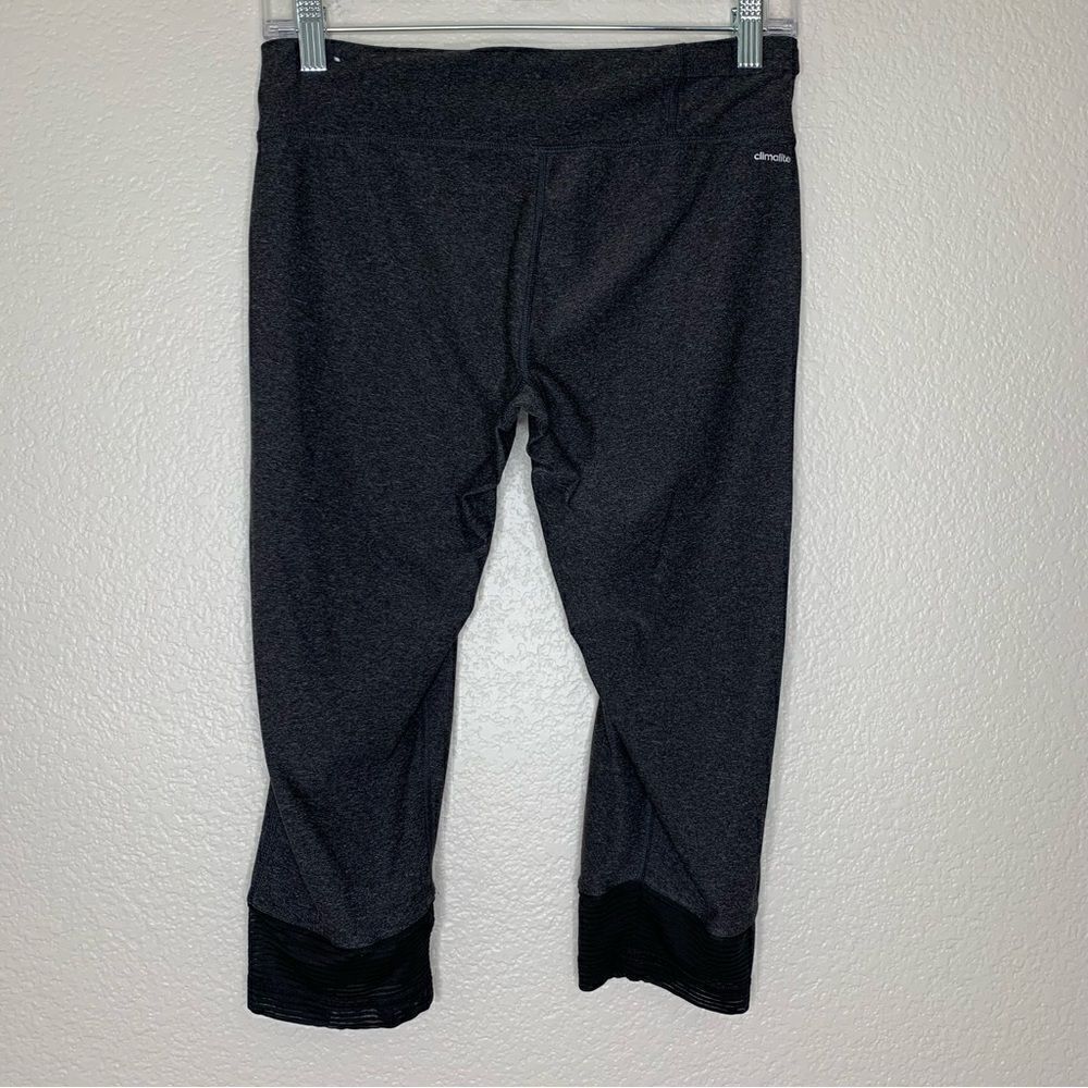 Adidas Climalite Gray Mesh Hem Cropped Leggings - Picture 6 of 12